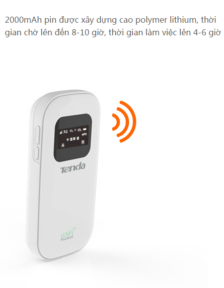 Router wifi 3G Tenda 185R sử dụng pin dung lượng cực khủng