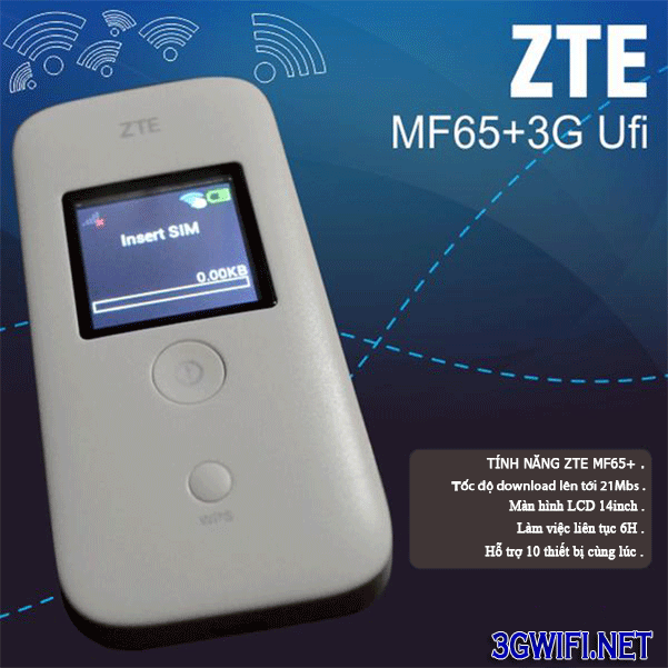 Bộ phát wifi ZTE MF65 + 3G UFI 2