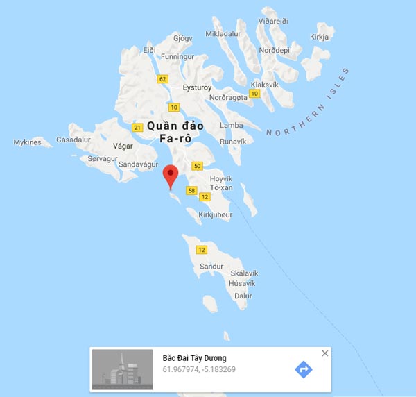 bản đồ quần đảo faroe
